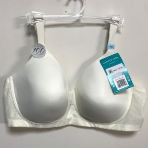 BNWT Vanity Fair Bra Womens Breathable Luxe Full Figure Wirefree Coconut White